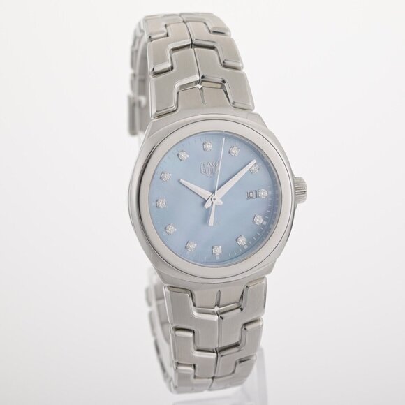 TAG Heuer Link Blue Mother of Pearl WBC1313 Diamond Dial 32mm Ladies Watch - Picture 5 of 6